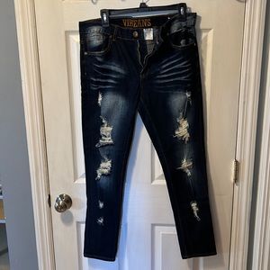 Worn once jeans with rips and fades